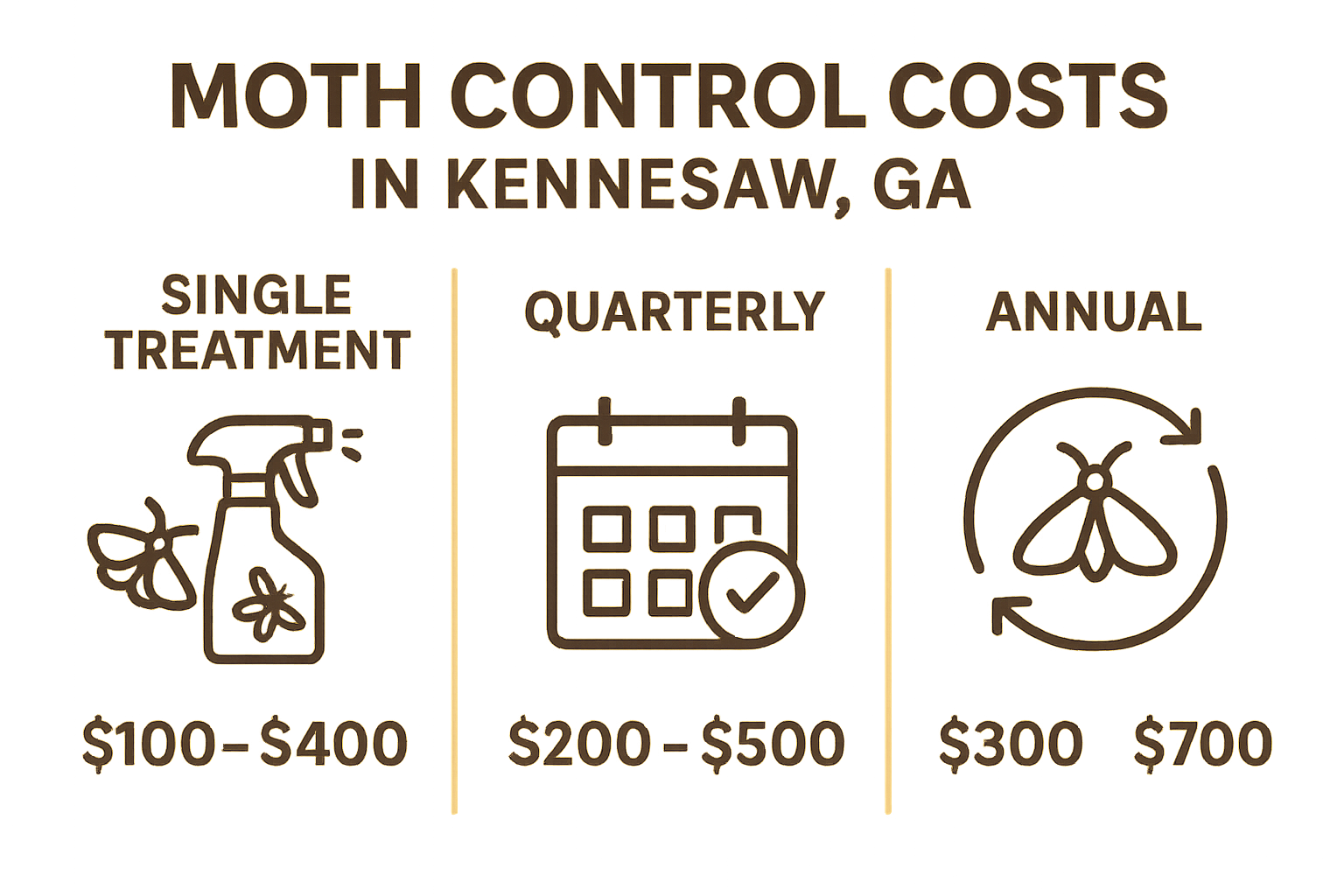 Infographic of moth control pricing comparison