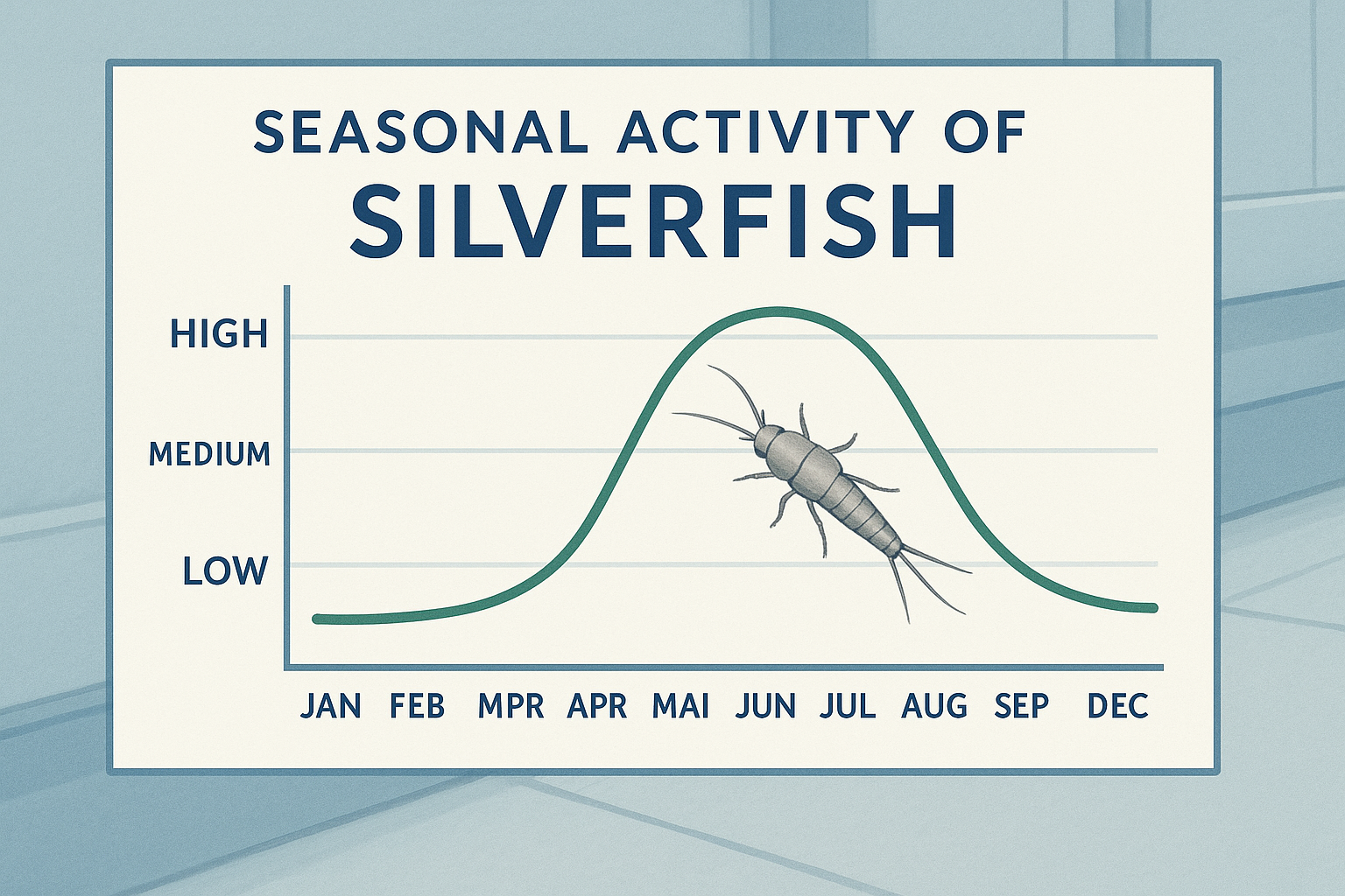 Seasonal activity chart for silverfish in Kennesaw, GA