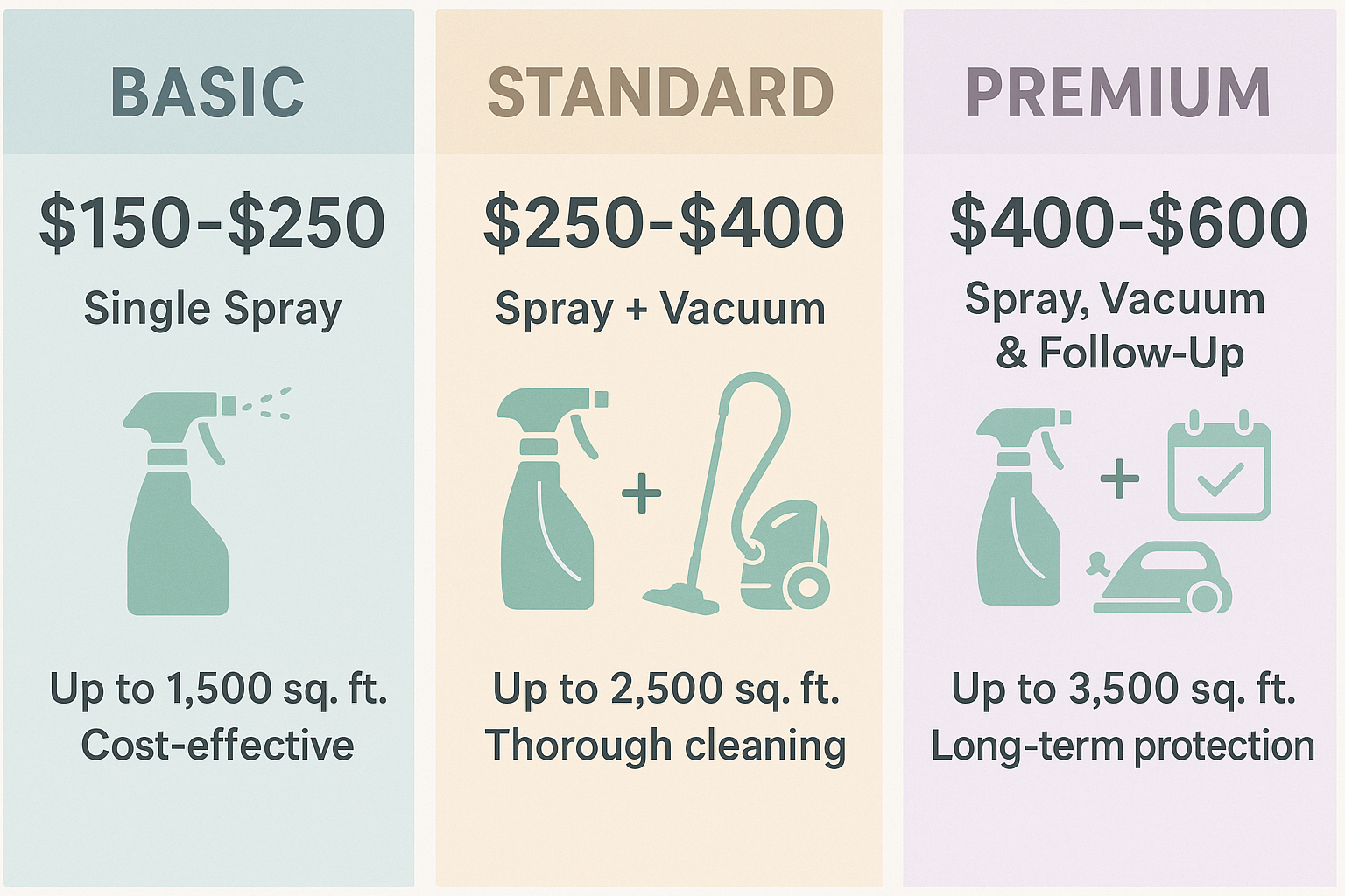 Comparison of carpet beetle treatment packages