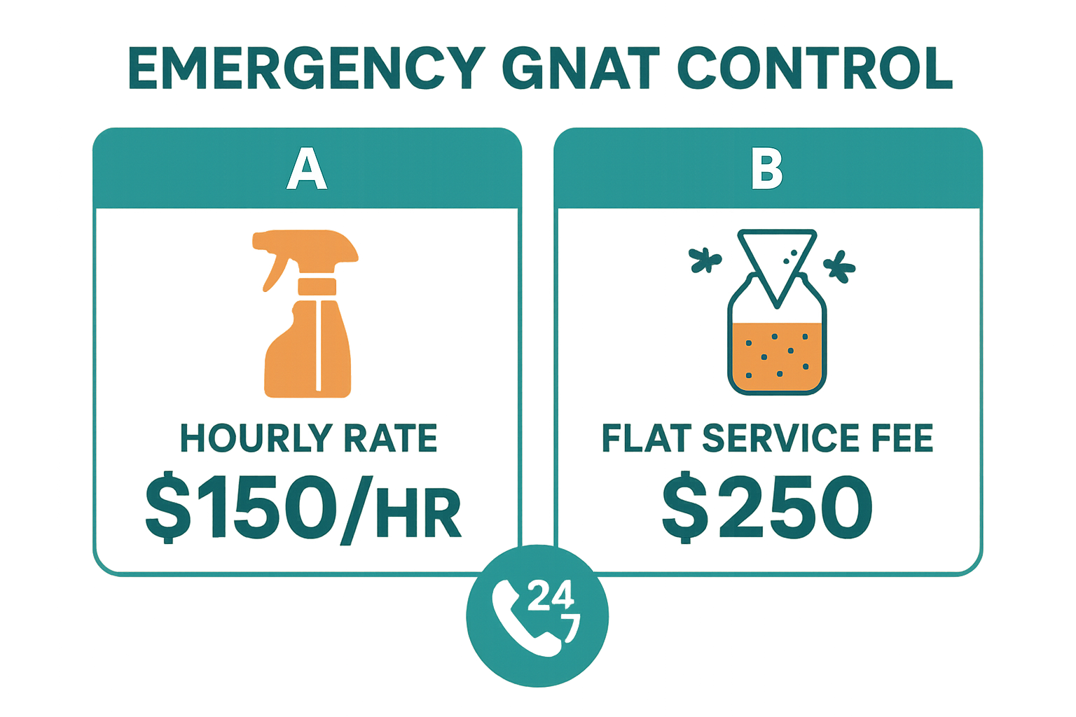 Illustration of a technician treating a home for gnats