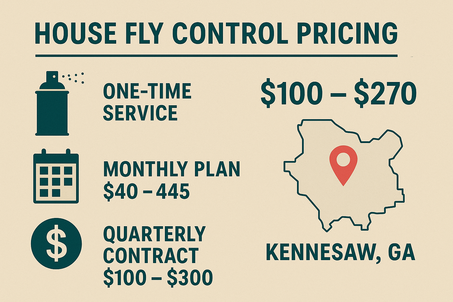 Illustration of house fly control pricing options