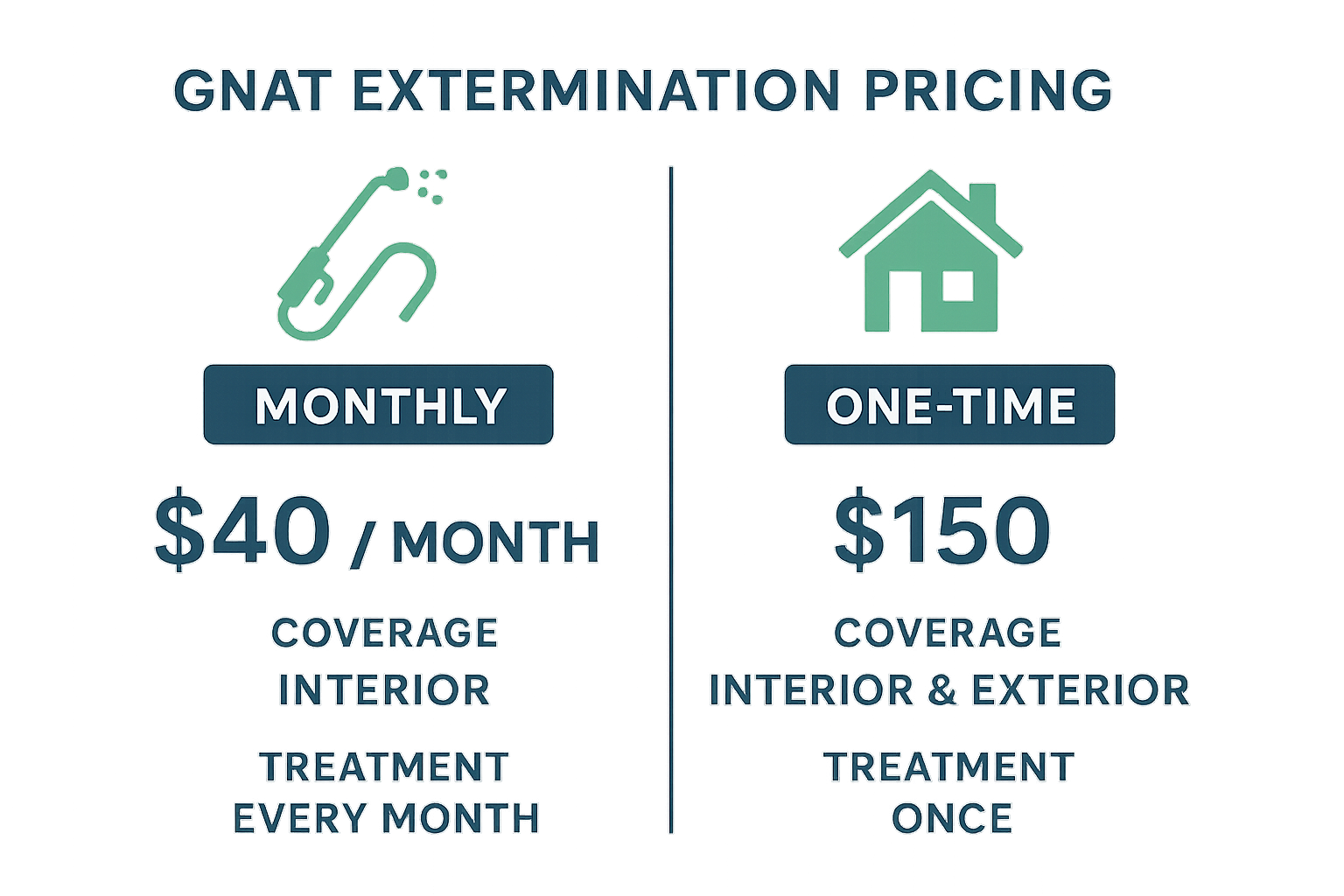 Anthem Pest Gnat Control pricing infographic showing cost per treatment, coverage area, and recommended frequency