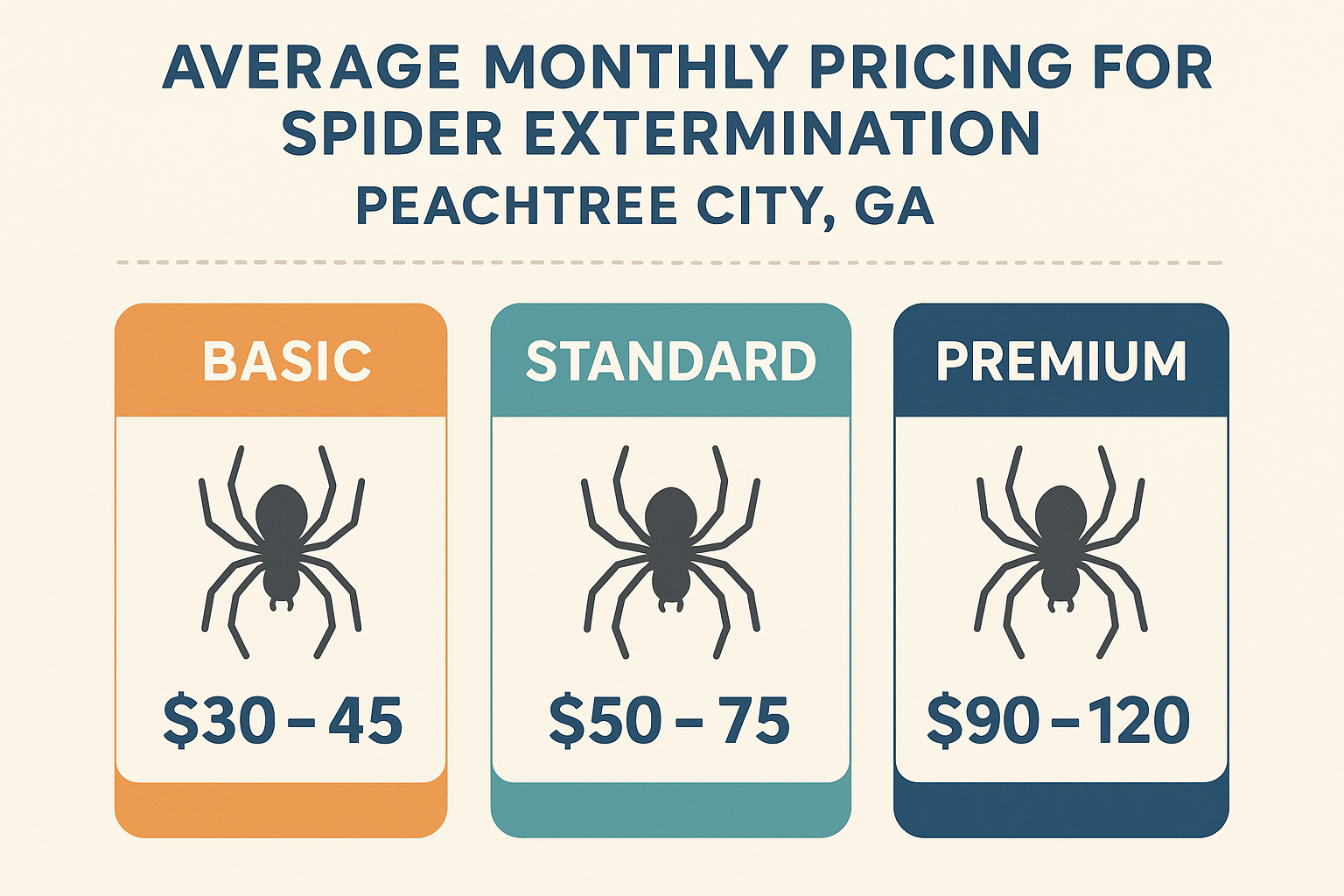 Spider control service tiers illustration