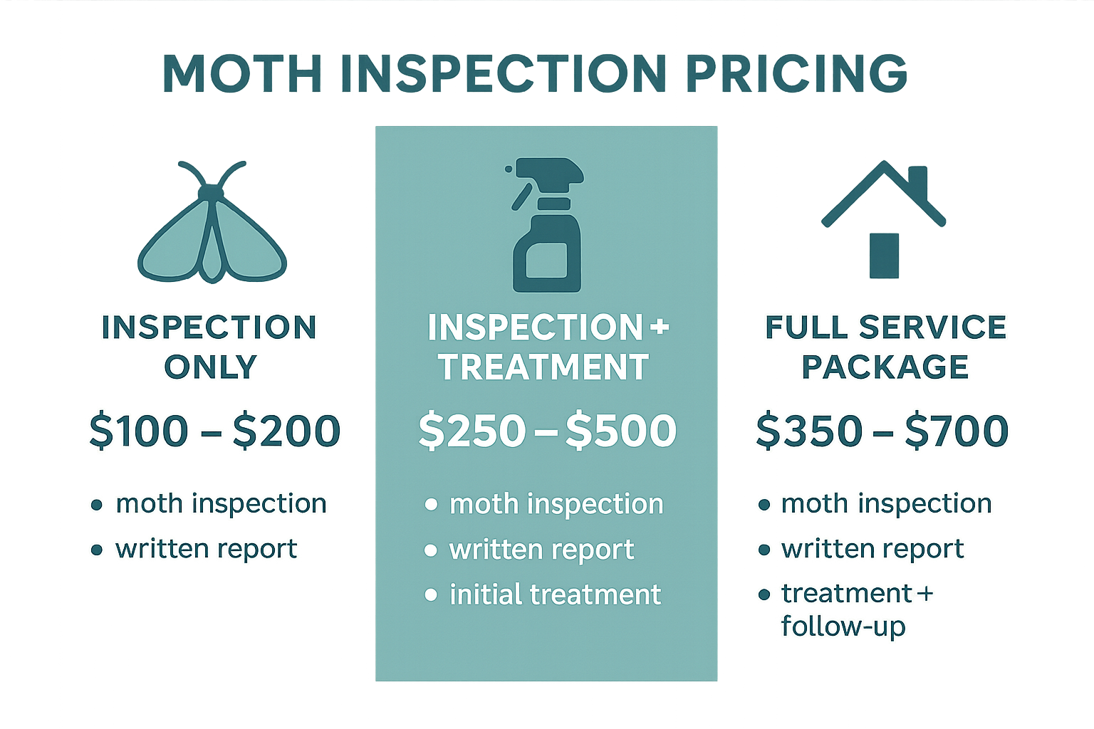 Moth inspection and treatment pricing tiers