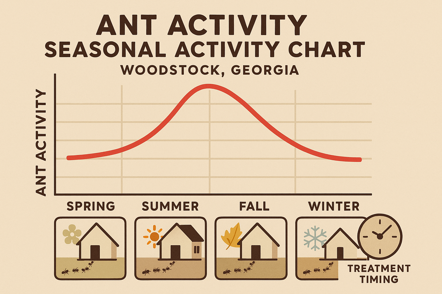 Seasonal ant activity levels in Woodstock, Georgia