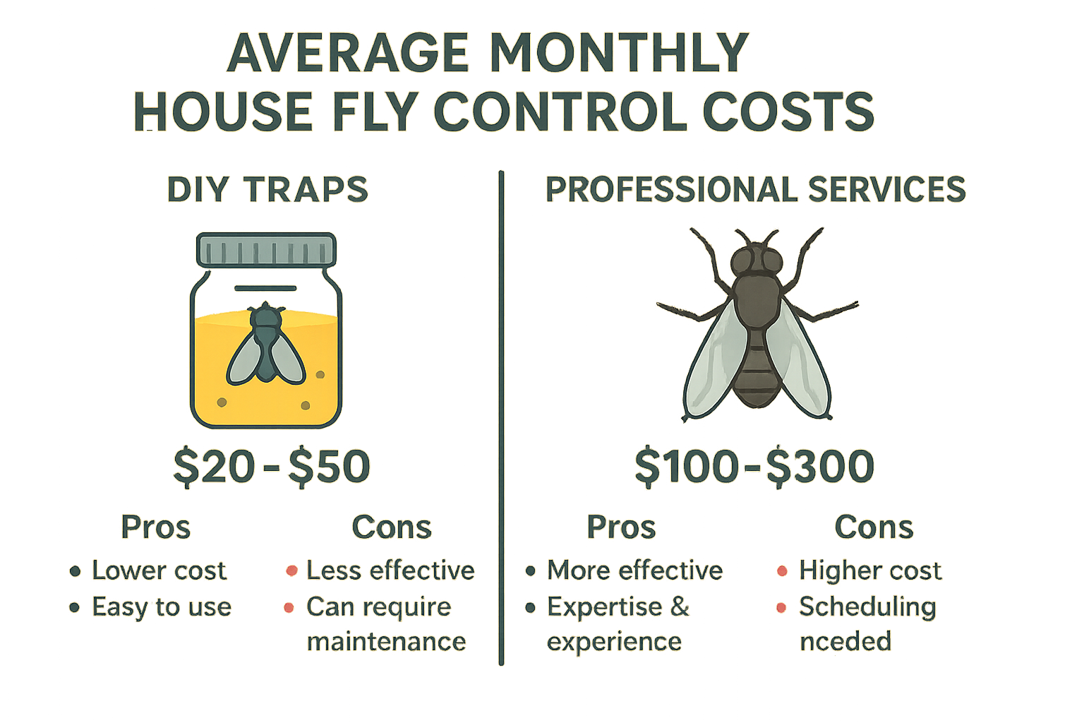 Comparison of DIY and professional fly control costs and benefits