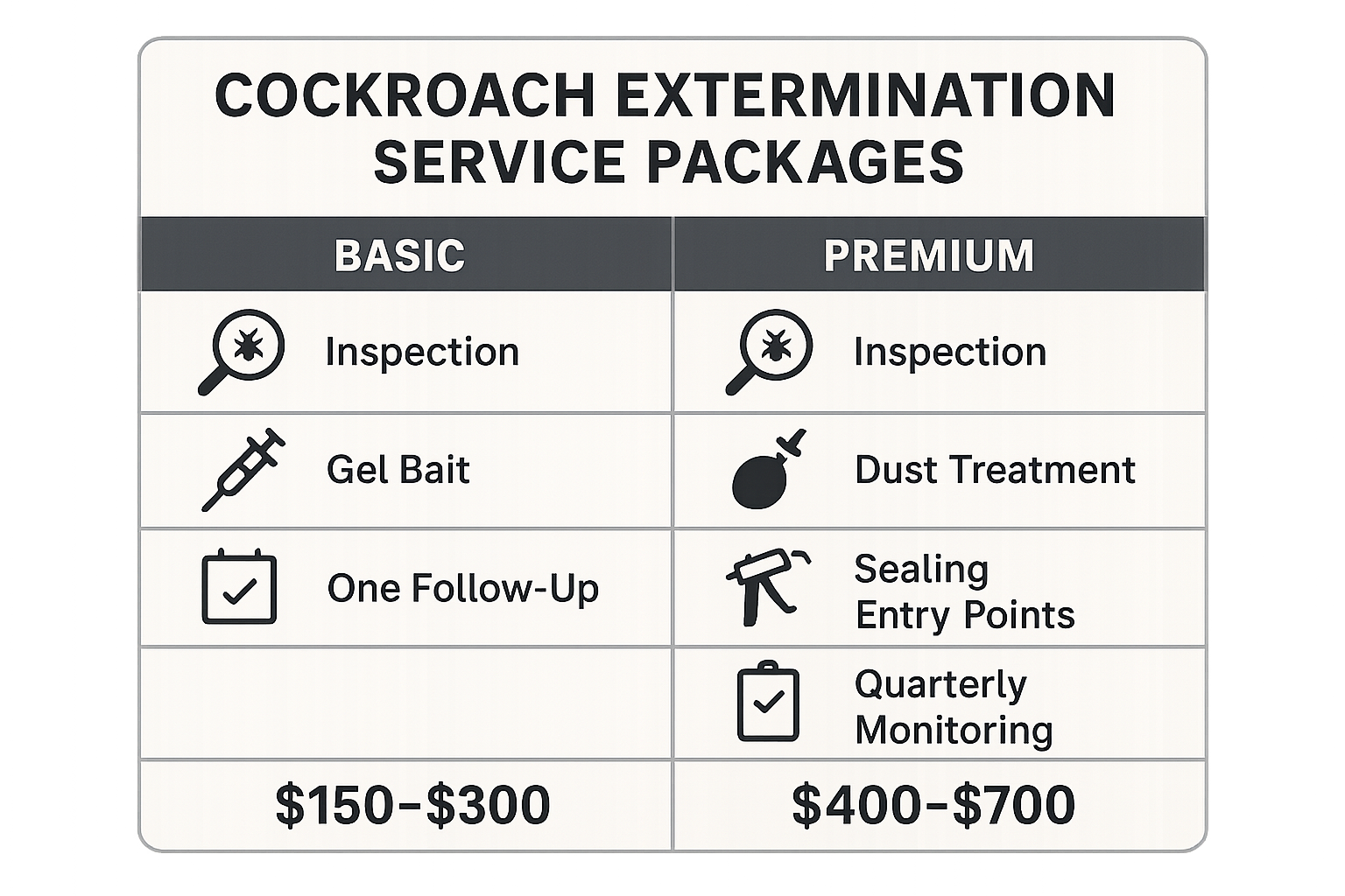 Anthem Pest Control service package pricing comparison