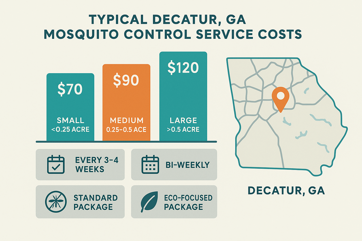 Mosquito control cost tiers for Decatur yards