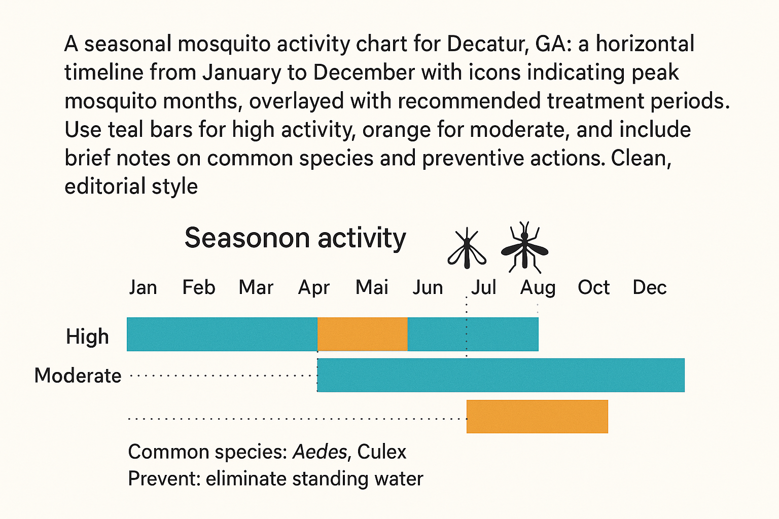 Seasonal mosquito activity chart for Decatur, GA