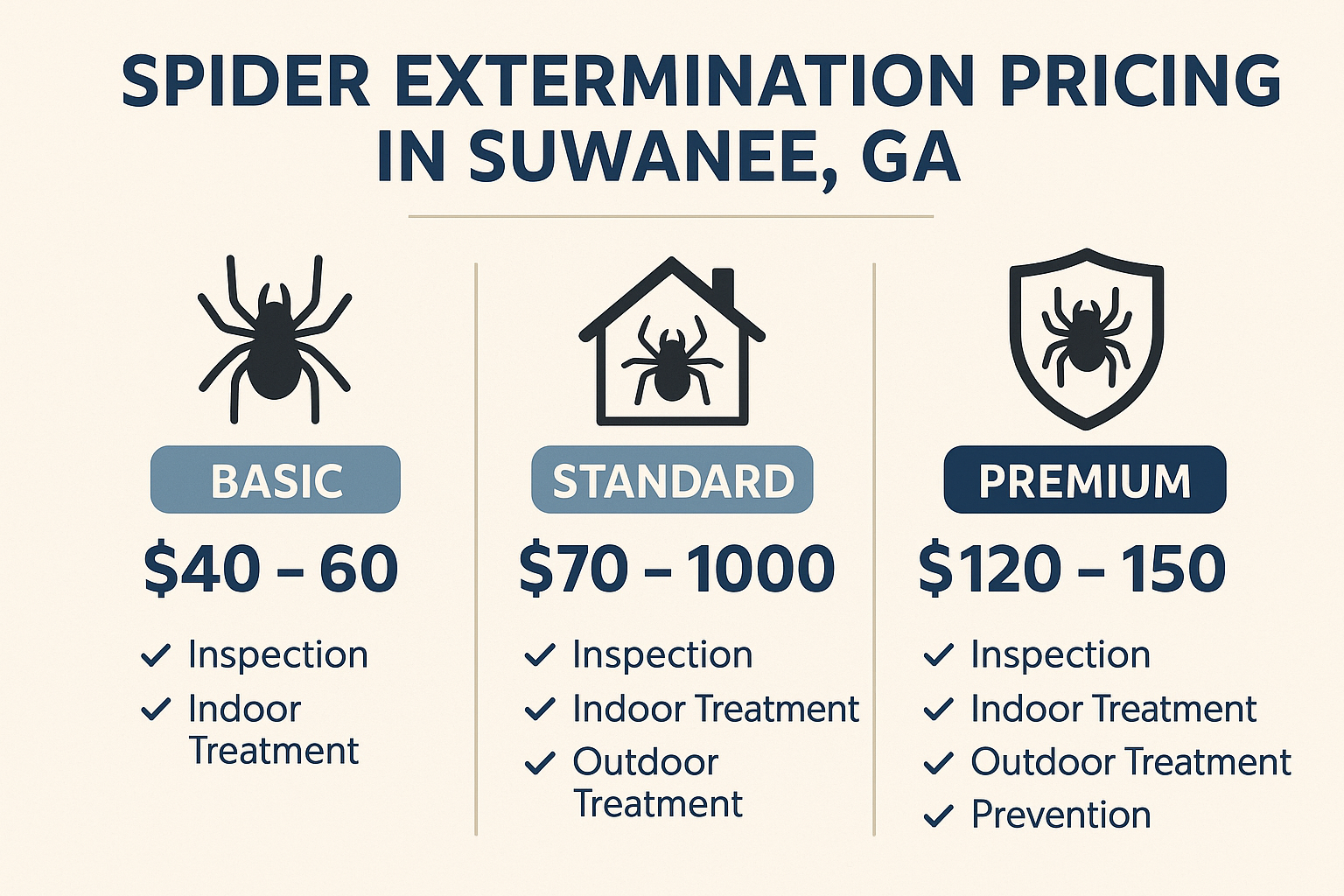 Spider treatment pricing comparison infographic