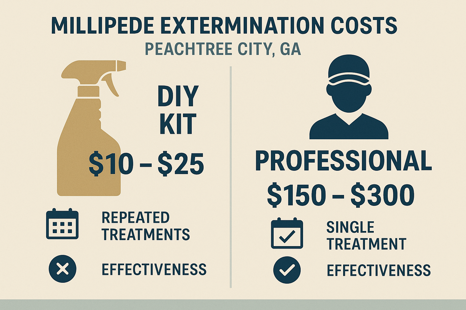 DIY vs Professional Millipede Extermination Cost Comparison