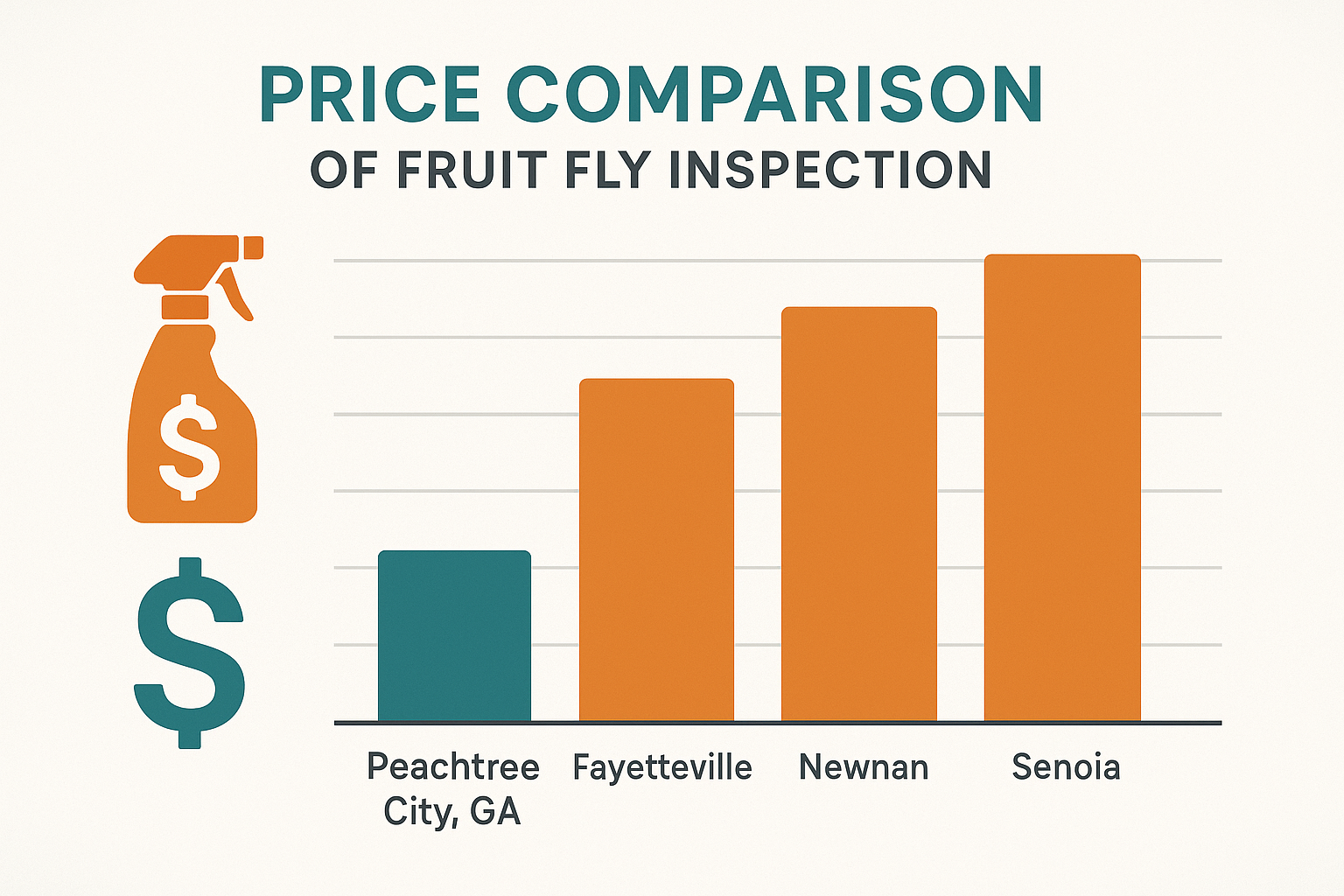 Fruit fly control price comparison chart for Peachtree City and neighboring areas