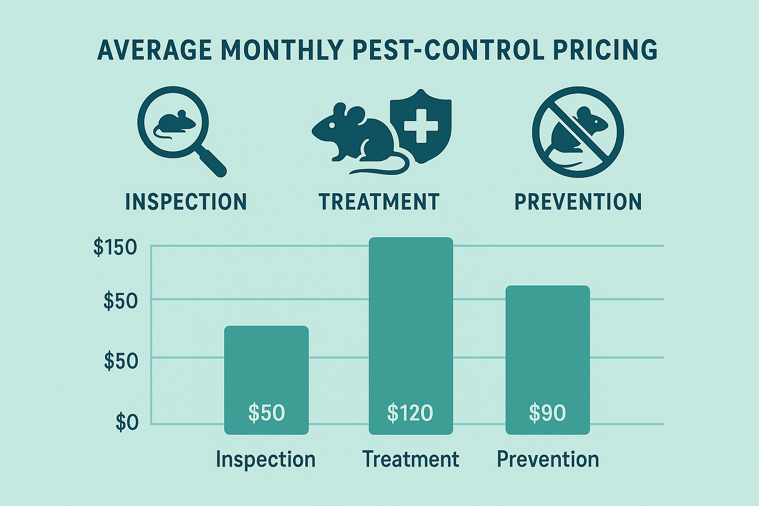 Infographic comparing pest‑control pricing packages