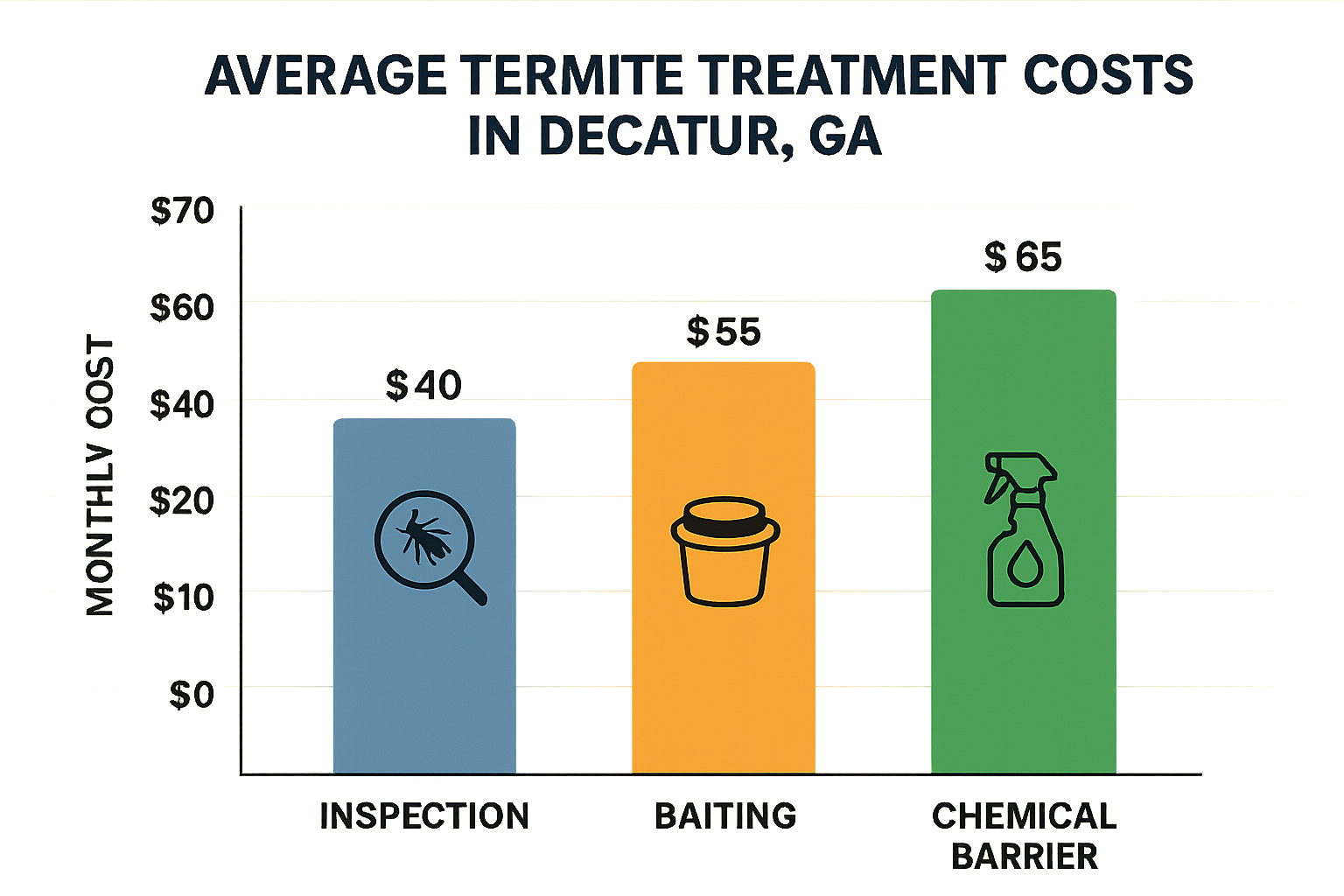 Average termite treatment costs in Decatur, GA