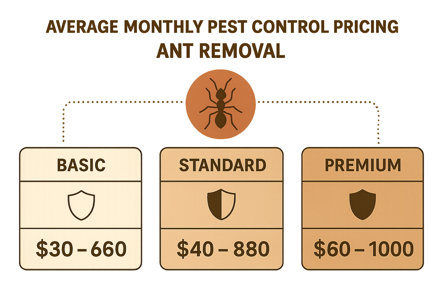 Illustration of ant removal service tiers