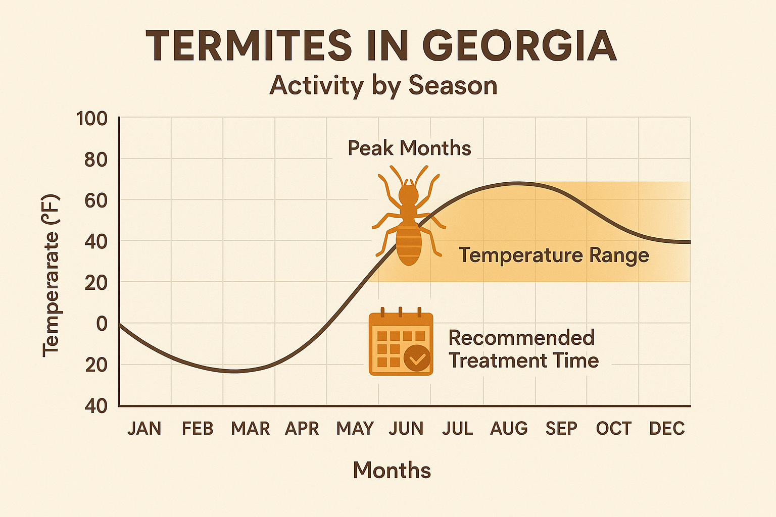 Top-Rated Termite Control in Druid Hills, Georgia: Cost, Treatment & Tips 5 Seasonal termite activity chart for Georgia