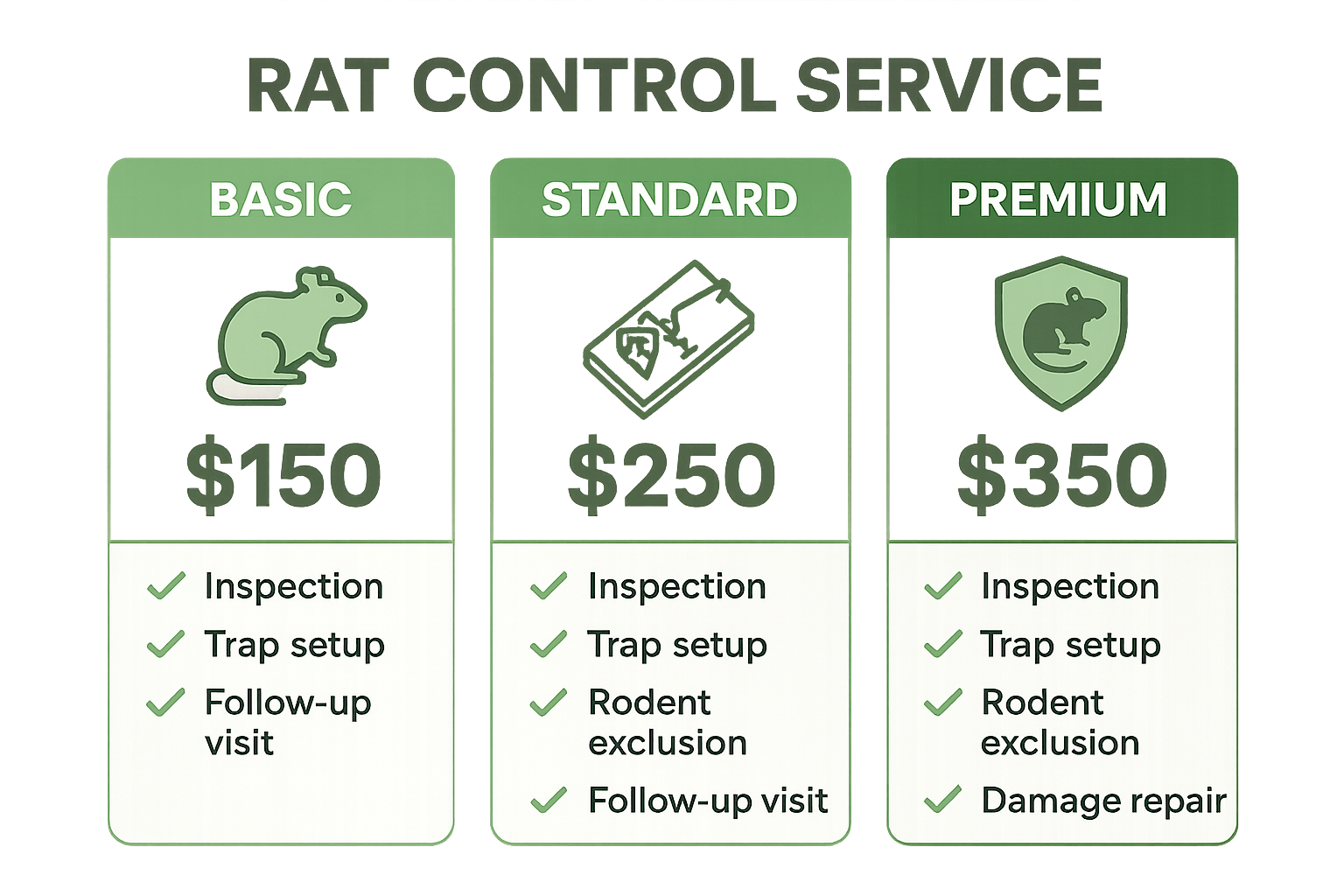 Anthem Pest Control rat control pricing tiers infographic