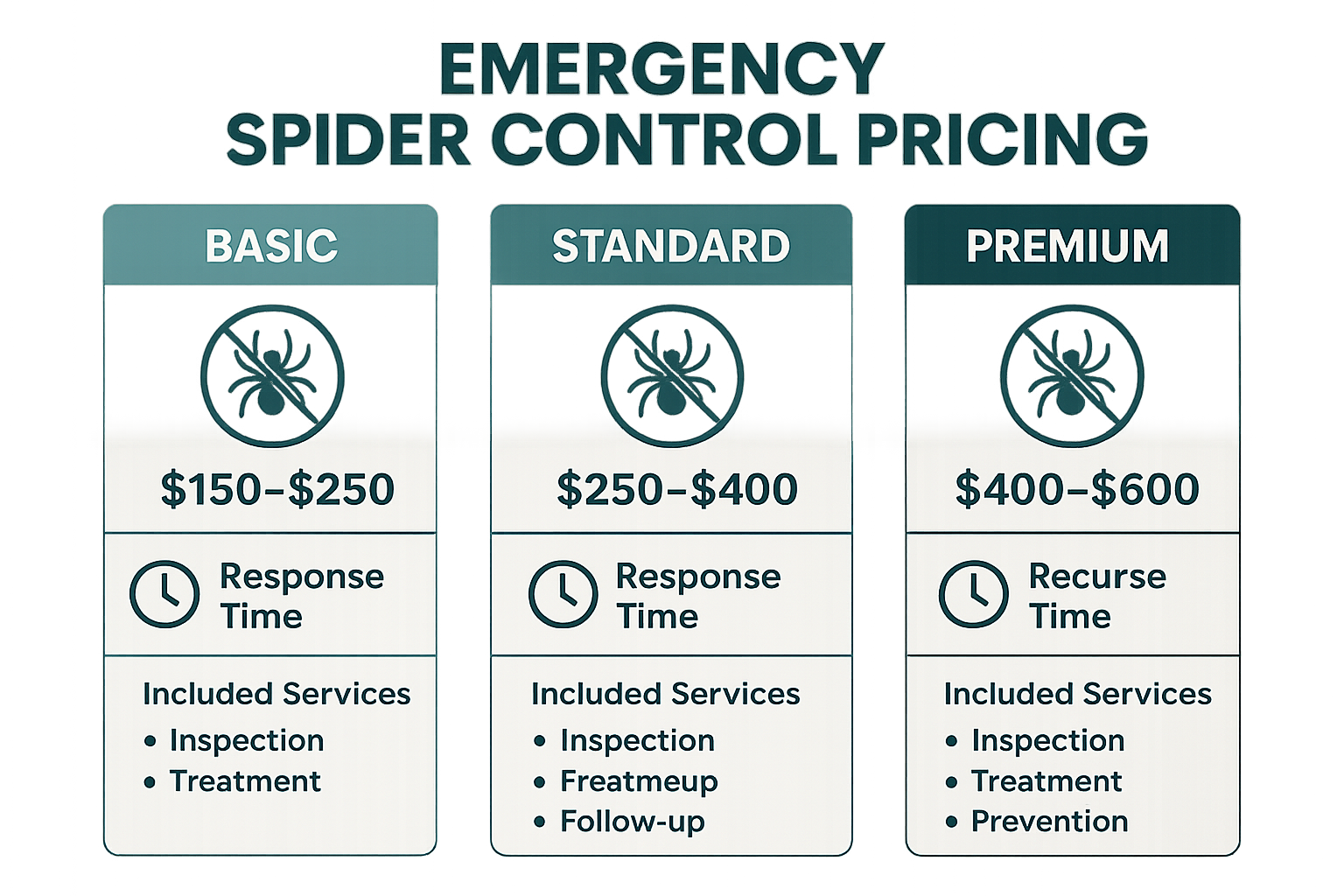 Emergency Spider Control in Decatur, Georgia: What to Do Right Now 5 Anthem Pest Control pricing infographic for emergency spider control