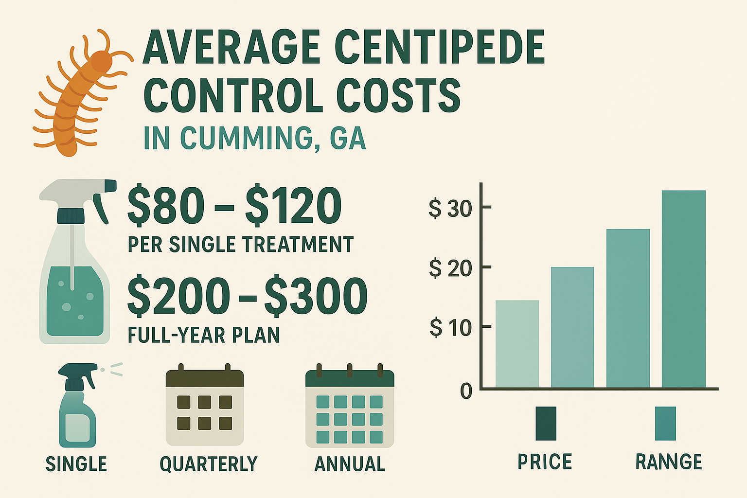 Centipede control cost comparison chart