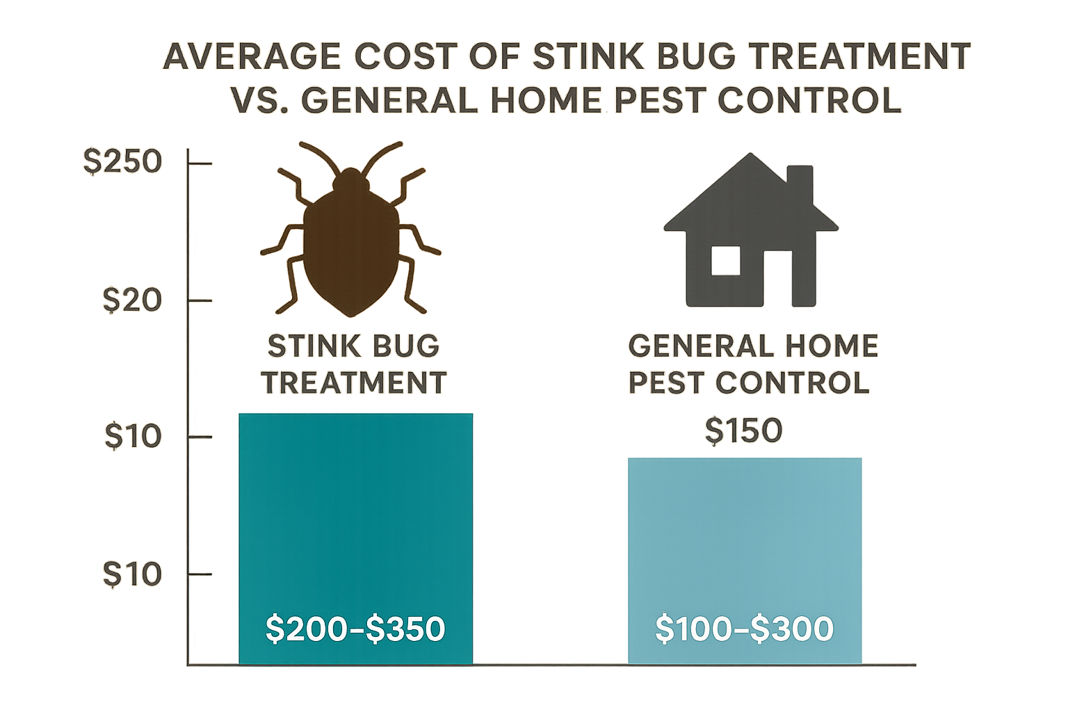 Infographic comparing stink‑bug treatment costs to standard pest control