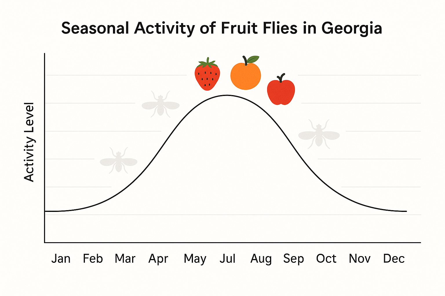 Seasonal fruit fly activity graph for Georgia