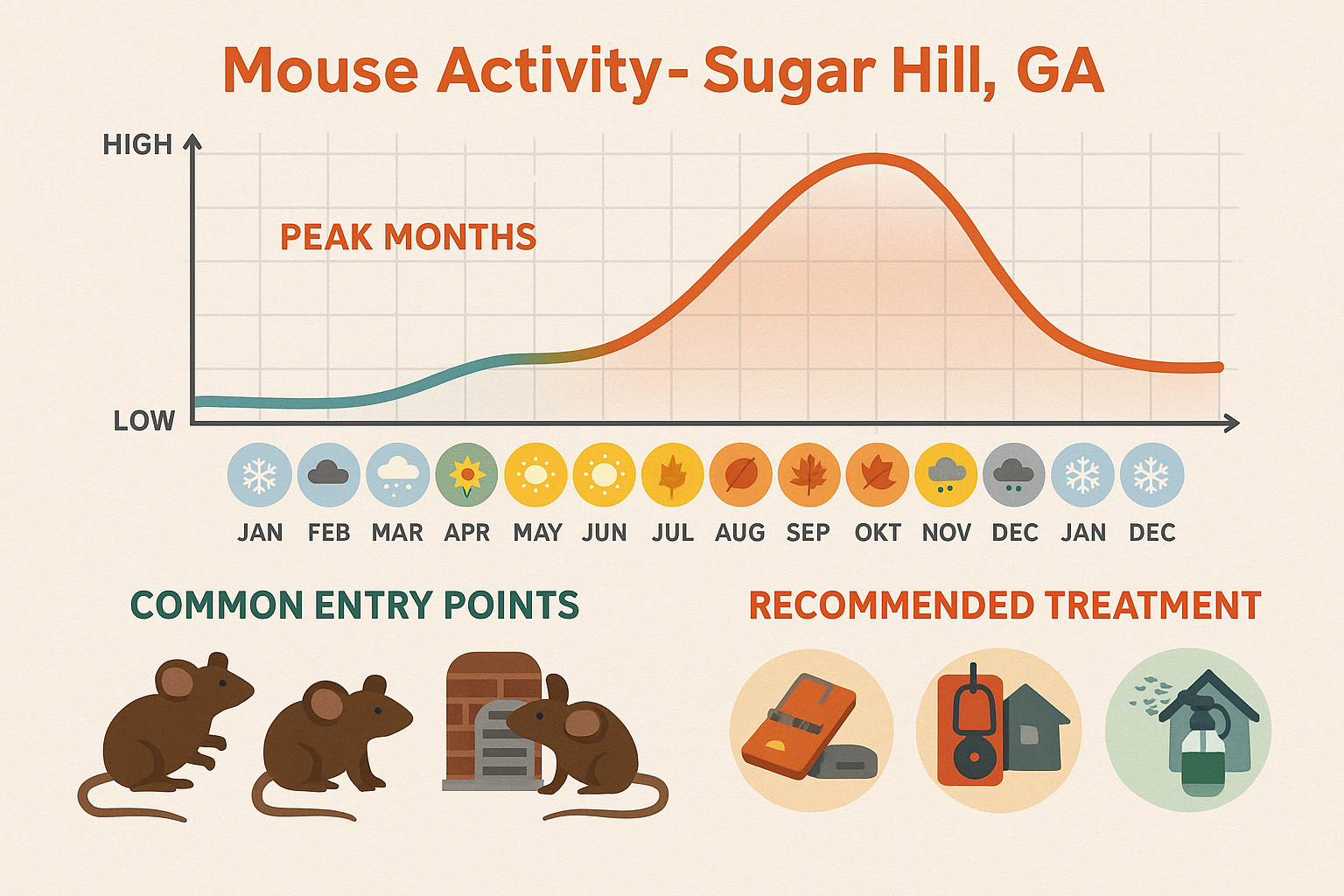 mouse entry points and seasonal activity