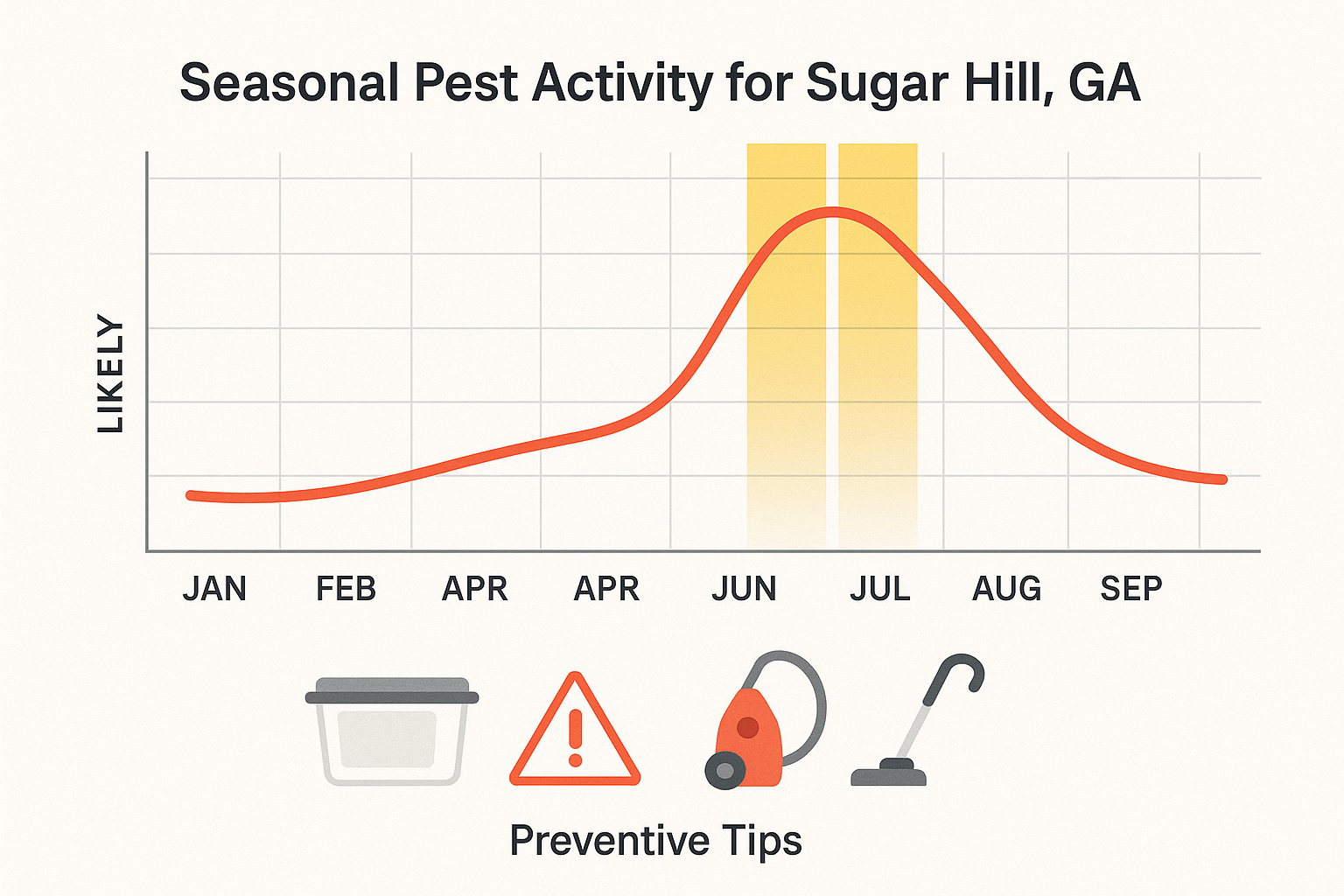Seasonal moth activity chart for a typical Georgia home
