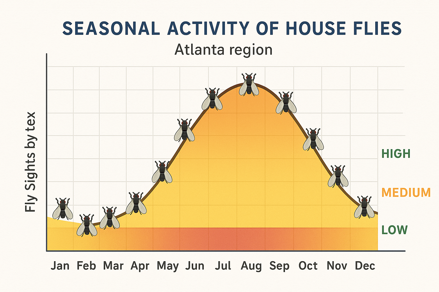 Seasonal fly activity chart for Atlanta