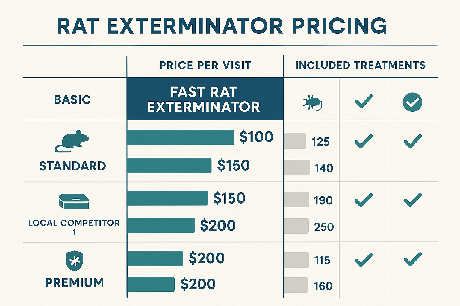 Infographic comparing Anthem Pest pricing per visit with three local competitors