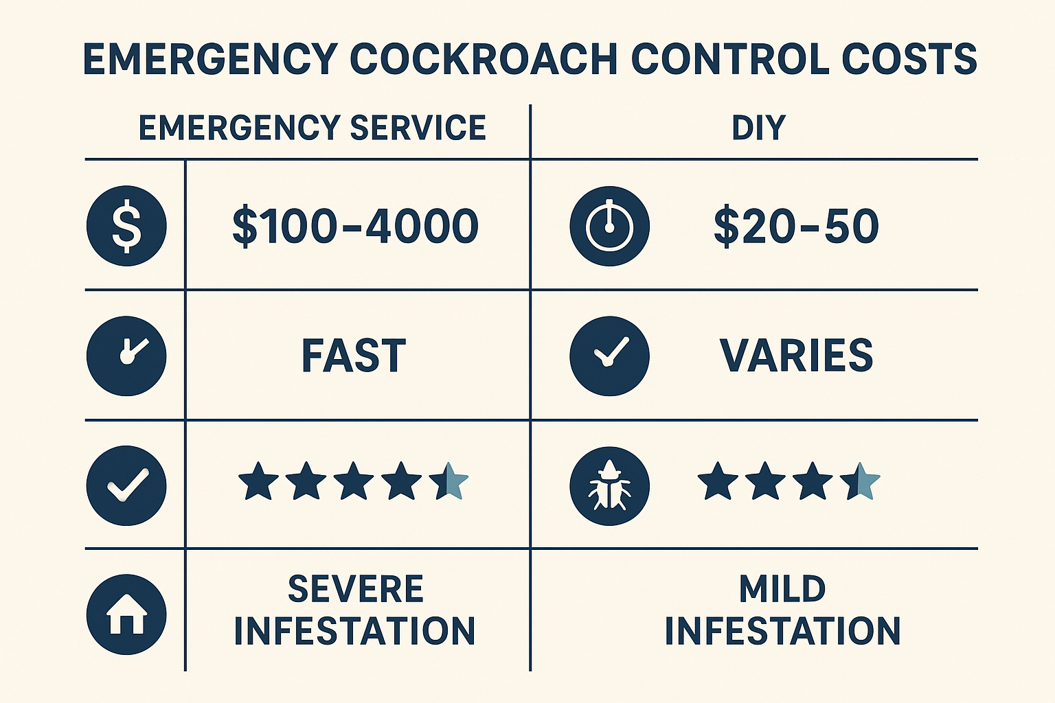 Cost comparison chart for professional pest control versus DIY solutions
