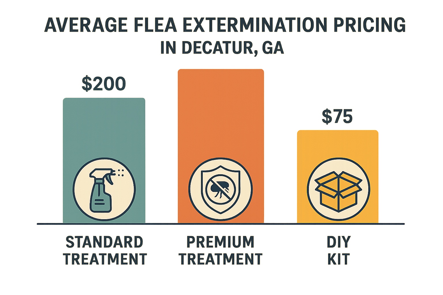 Infographic showing price ranges for flea control options in Decatur