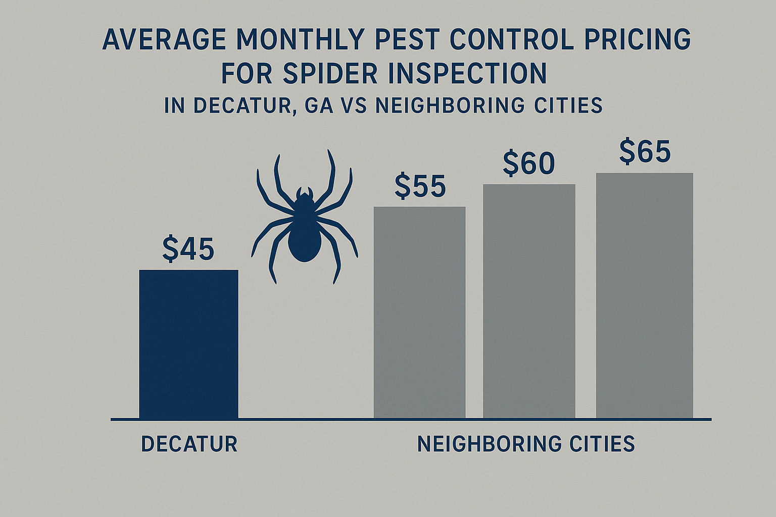 Spider inspection pricing comparison infographic for Decatur and nearby cities