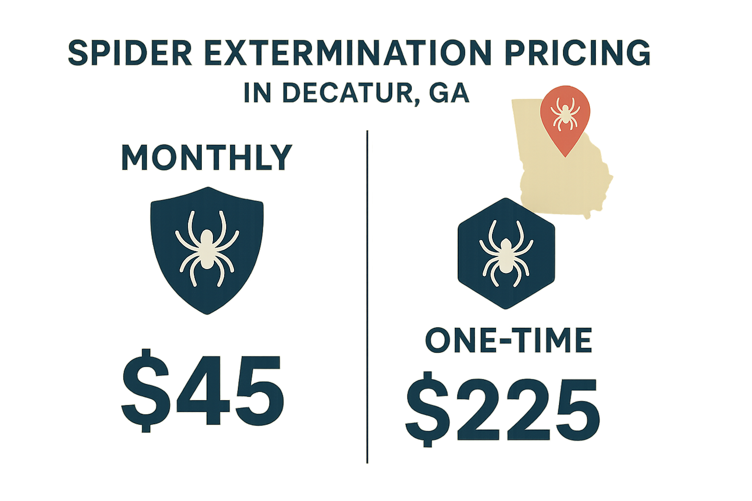 Spider extermination pricing tiers: basic, standard, premium