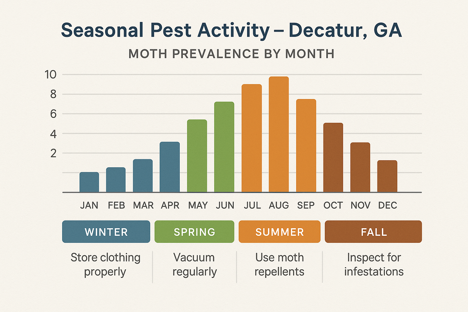 Seasonal moth activity chart for Decatur, GA
