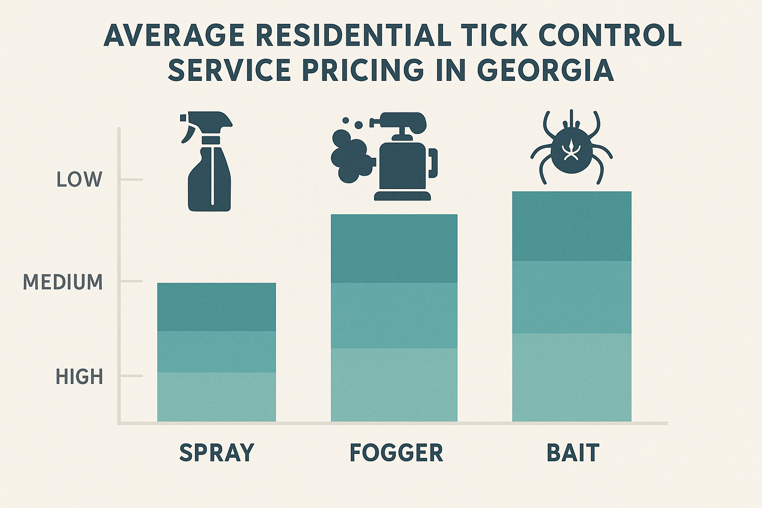 Pricing tiers for spray, fogger, and bait treatments in Georgia