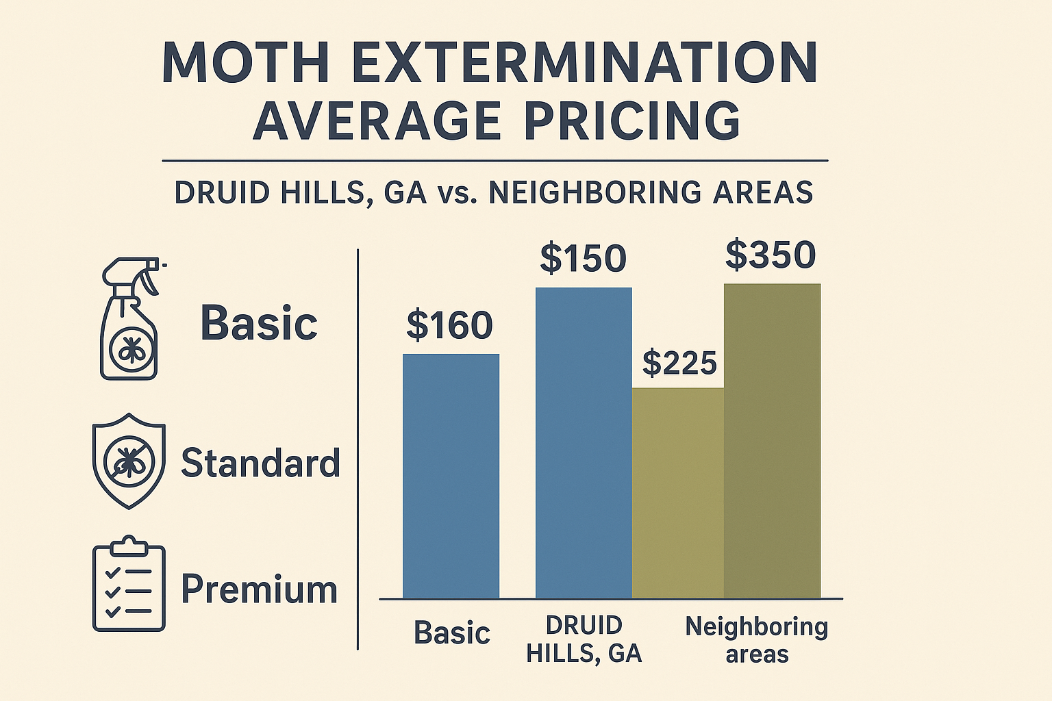 Fast Moth Exterminator in Druid Hills, GA: Quick Relief for Your Home 5 Moth extermination pricing infographic