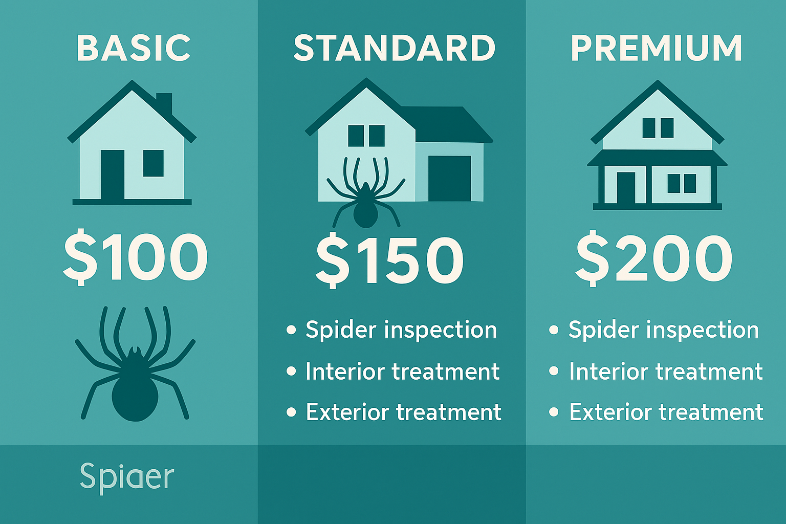 Spider control service tier comparison chart