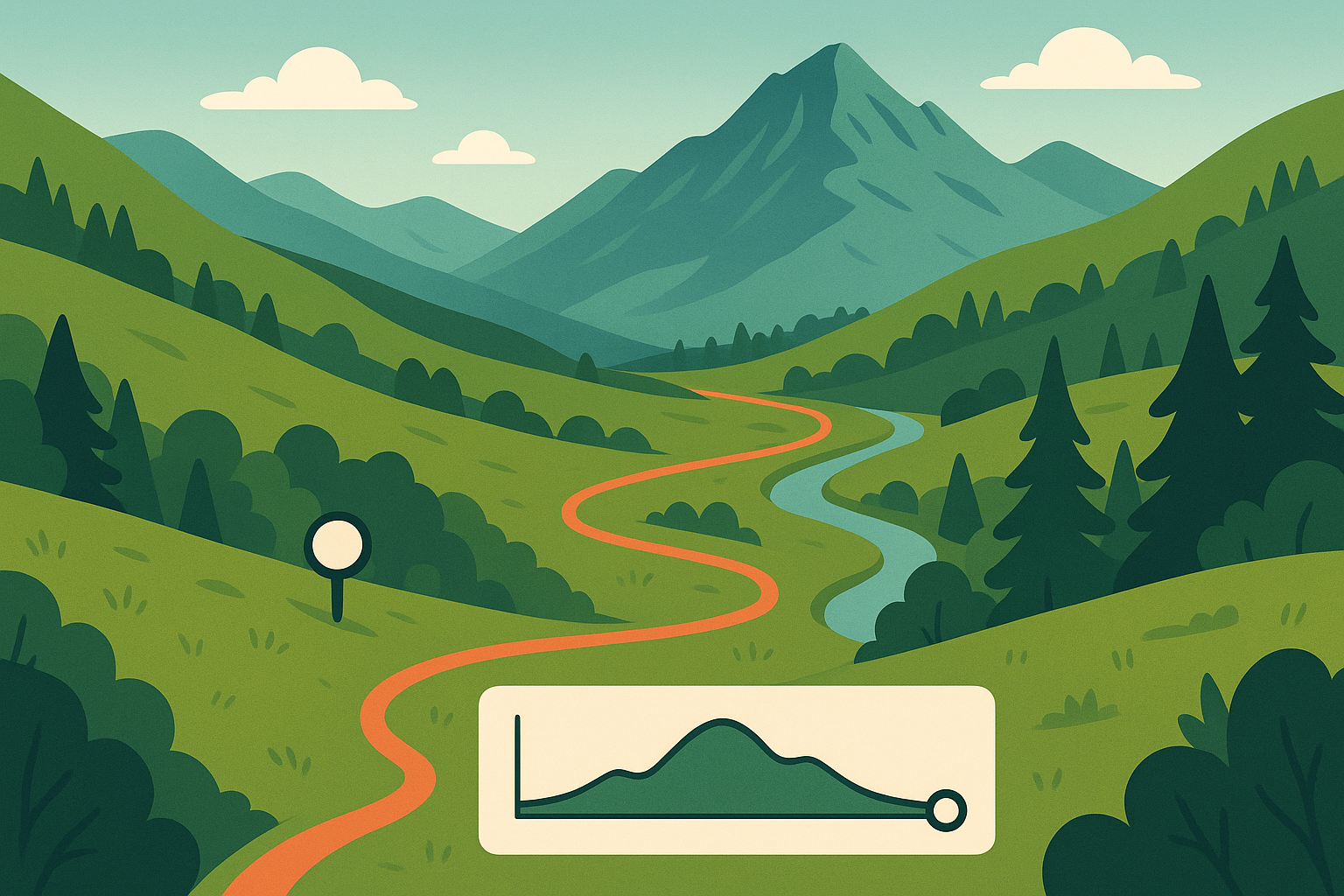 Mountain landscape with seasonal transitions and visible pest activity