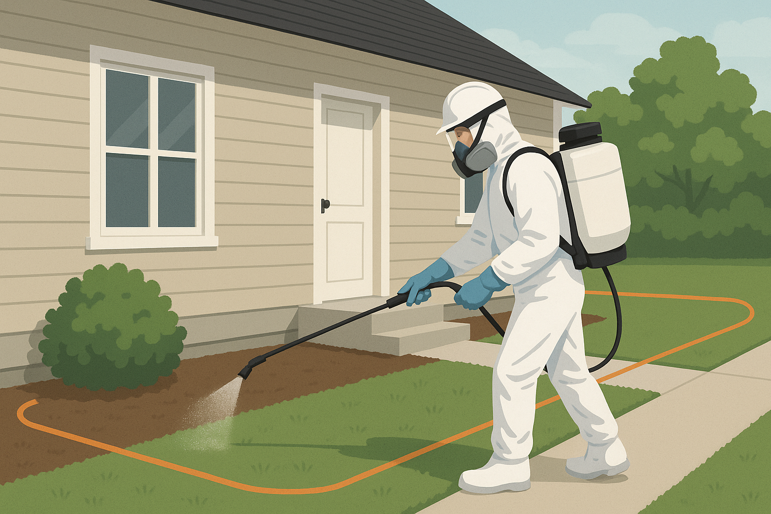 Illustration of various pest treatment methods