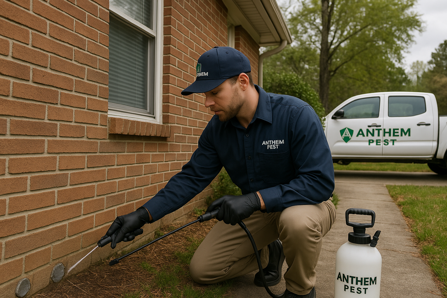 Anthem Pest technician inspecting a Smyrna home