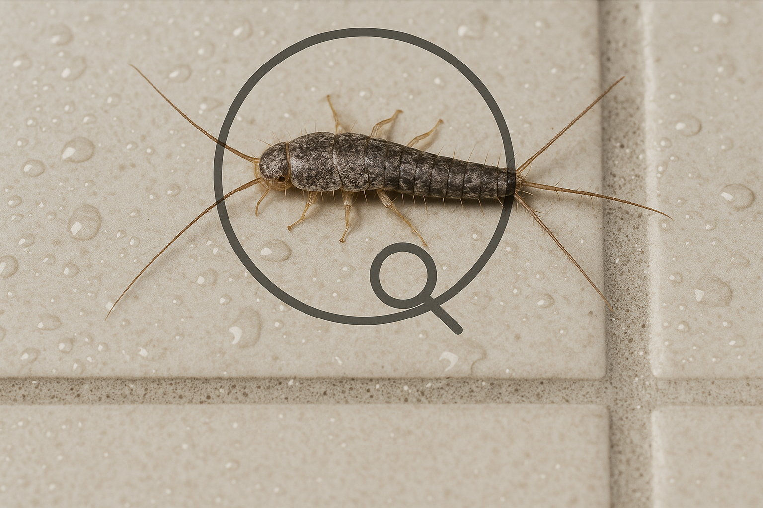 Close‑up of a silverfish showing its silvery scales and long antennae