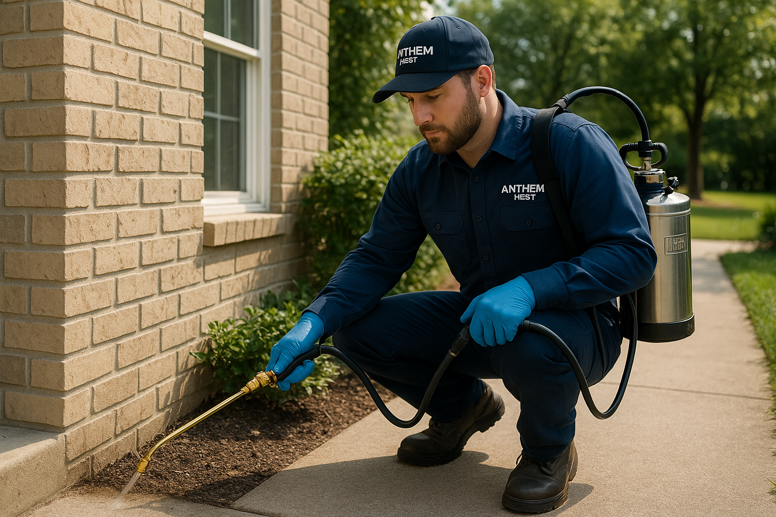 4 Technician applying termite barrier treatment