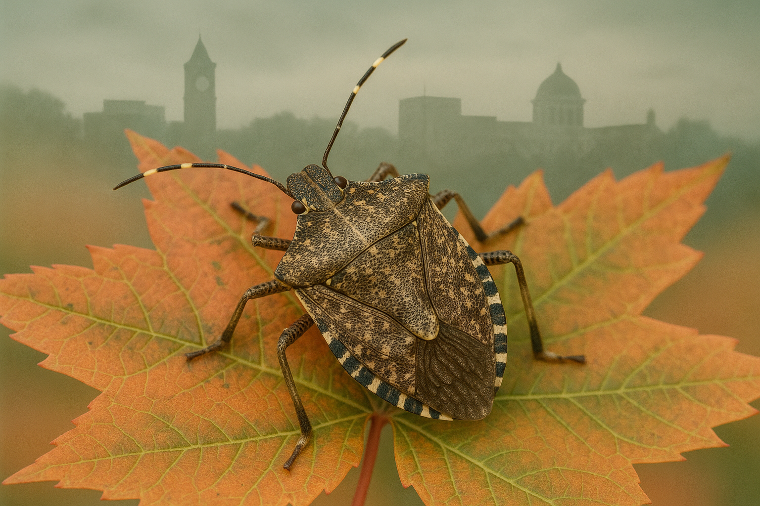 Top-Rated Stink Bug Control in Marietta, Georgia: Cost, Treatment & Tips 3 Brown marmorated stink bug on a leaf