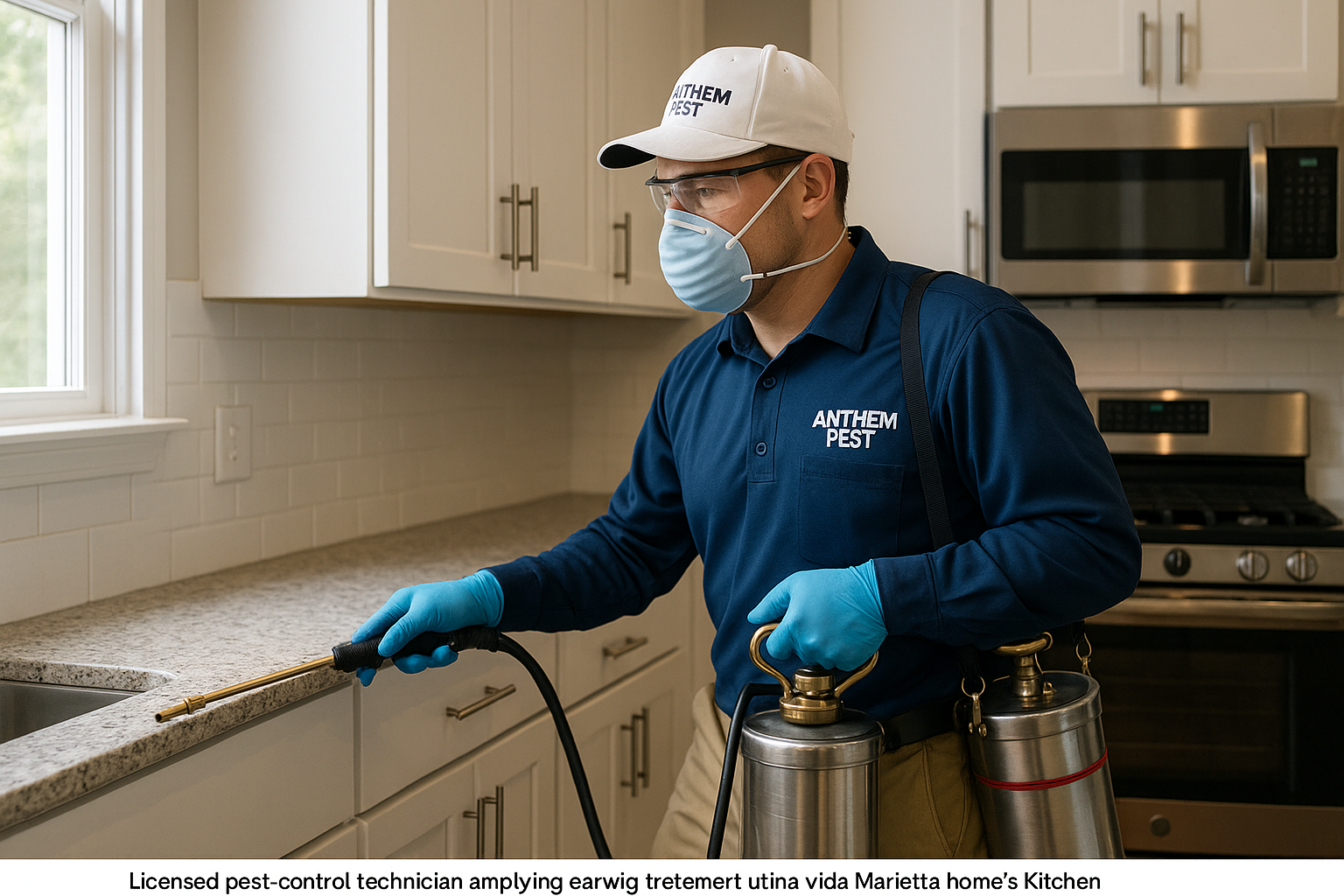 Professional pest control technician in uniform