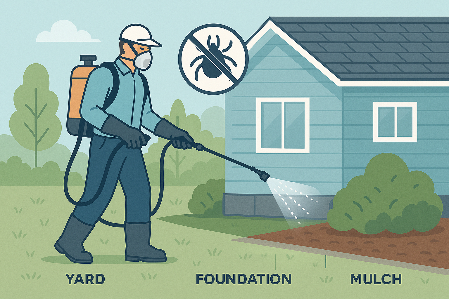 Fast Tick Exterminator in Smyrna, GA: Quick Relief for Your Home 4 Technician applying tick treatment to a residential yard