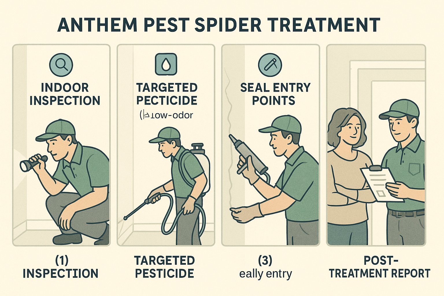 Fast Spider Exterminator in Smyrna, GA: Quick Relief for Your Home 3 Illustration of different spider control methods