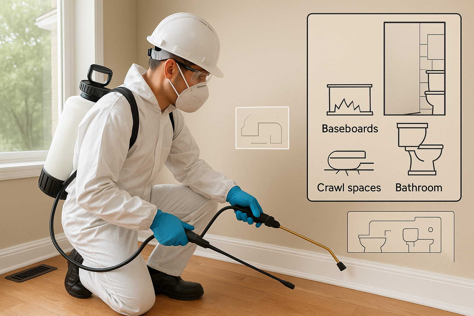 Find a Centipede Exterminator Near You in Dunwoody, GA: Local Guide 4 Technician applying a centipede treatment in a home