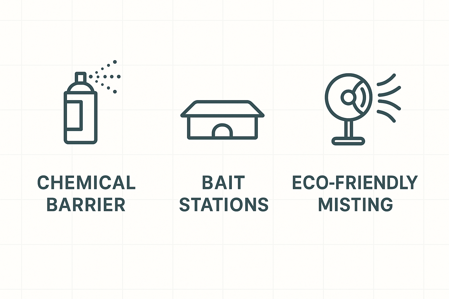 4 Illustration of pest treatment options ranging from sprays to misting systems