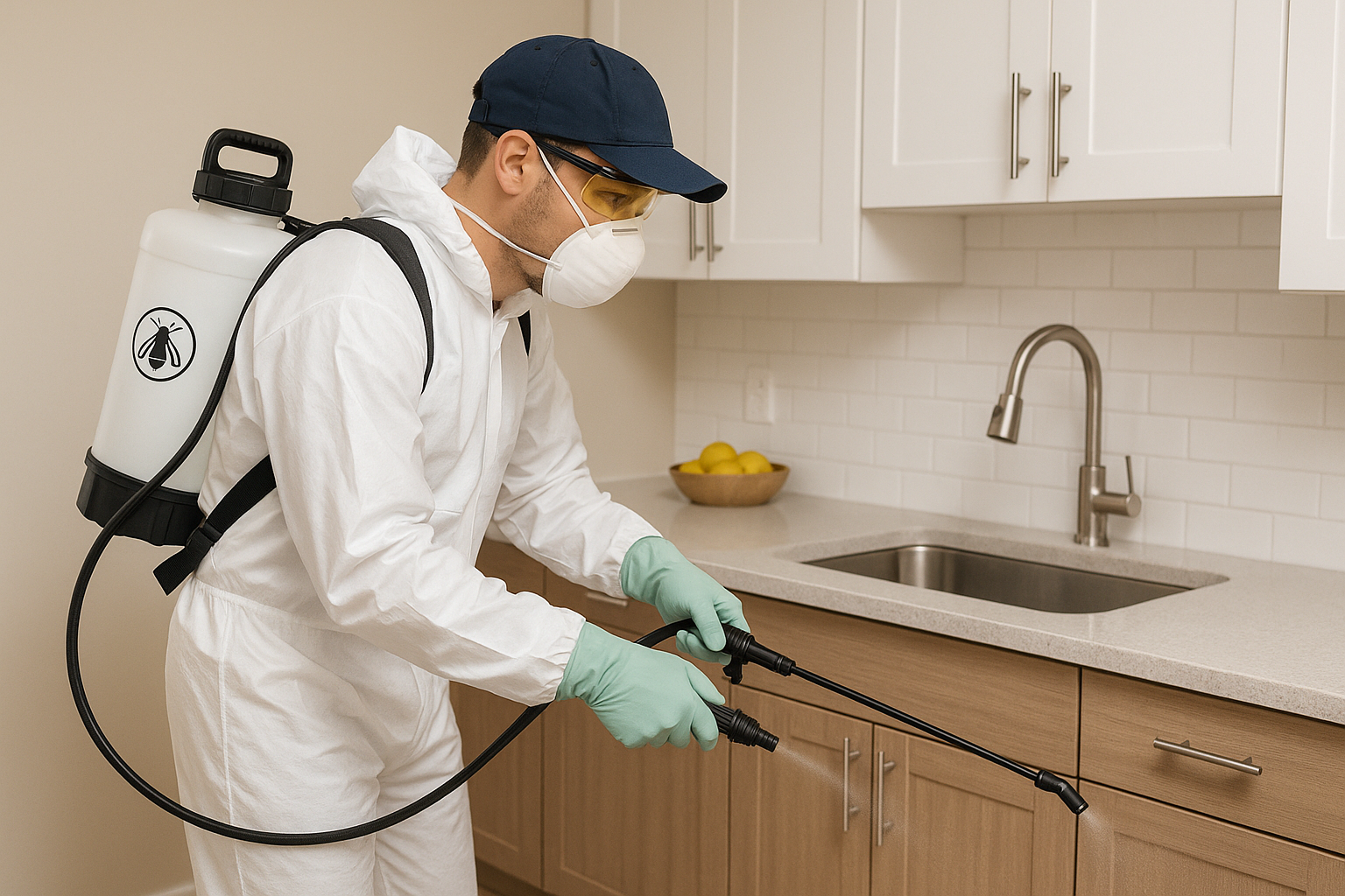Technician using infrared camera to locate hidden fruit fly breeding sites