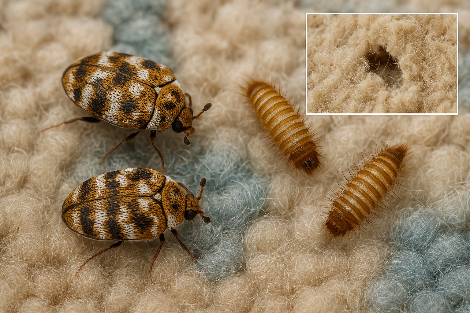 Carpet beetle life cycle diagram